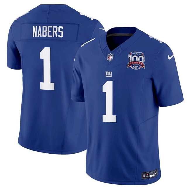 Men & Women & Youth New York Giants #1 Malik Nabers Blue 2024 Draft F.U.S.E. 100TH Season Patch Vapor Untouchable Limited Stitched Jersey,We sell and wholesale Men & Women & Youth New York Giants #1 Malik Nabers Blue 2024 Draft F.U.S.E. 100TH Season Patch Vapor Untouchable Limited Stitched Jersey on line form chian!
